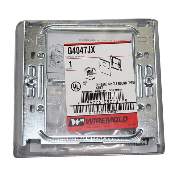 NWT WIREMOLD G4047JX Single Two Gang Sover,Gray,Steel - Picture 2 of 6